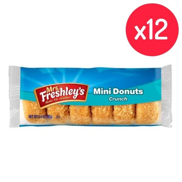 Mrs Freshley's Crunch Mini Donuts 3oz - 12 Pack