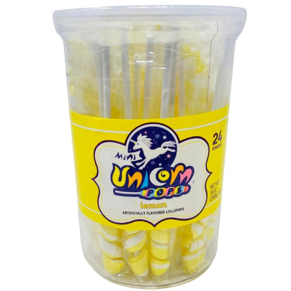 Mini Unicorn Pops Yellow - 24 Pack A Magical Lollipop