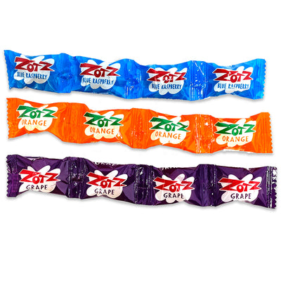 Zotz Fizz Power Candy Strings Blue Raspberry Orange Grape - 48 Pack